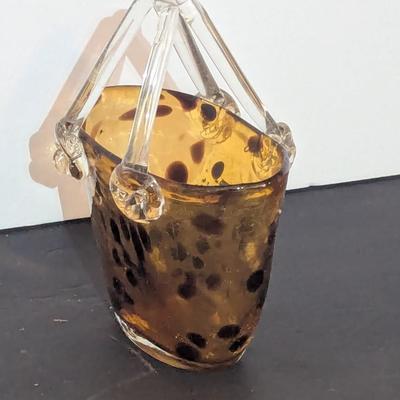 Murano Art Glass Tortoise Shell Purse