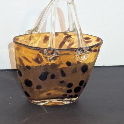 Murano Art Glass Tortoise Shell Purse