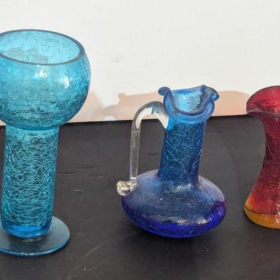 Crackle Candle Holder & Mini Pitchers