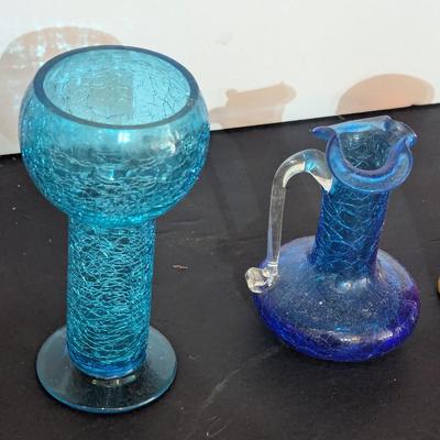 Crackle Candle Holder & Mini Pitchers