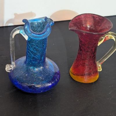 Crackle Candle Holder & Mini Pitchers