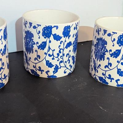 Floral Blue & White Planters