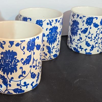 Floral Blue & White Planters
