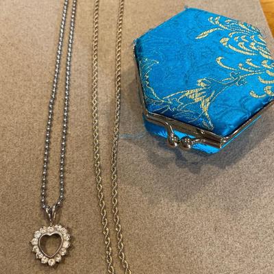 925 necklaces and small trinket box