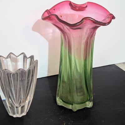Clear & Colored Glass Flower Vases