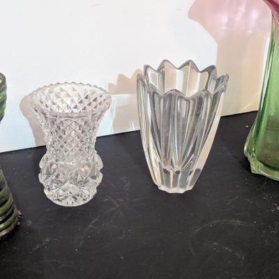 Clear & Colored Glass Flower Vases
