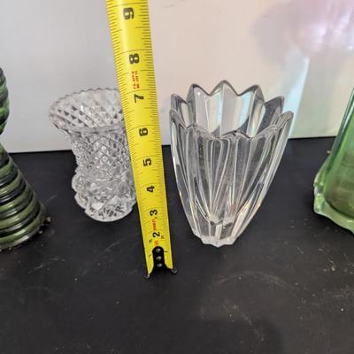 Clear & Colored Glass Flower Vases