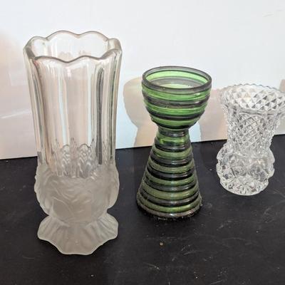 Clear & Colored Glass Flower Vases