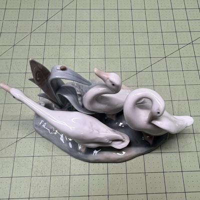 Lladro "Geese Group" Porcelain Figurine