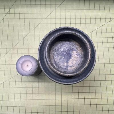 Candle and Ceramic Candle Holder