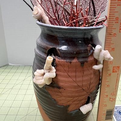 Ceramic Vase with Sea Fan & Other Stems