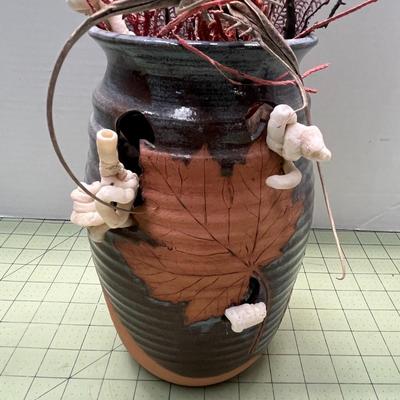Ceramic Vase with Sea Fan & Other Stems