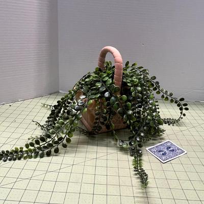 Faux Greens with Ceramic Basket