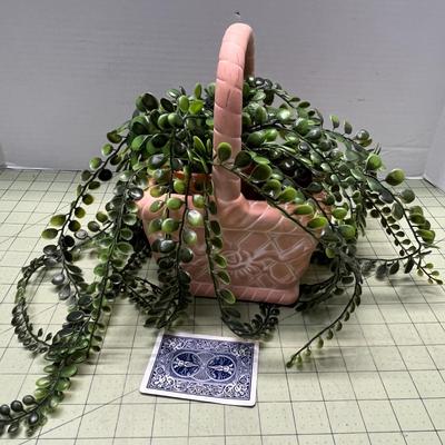 Faux Greens with Ceramic Basket