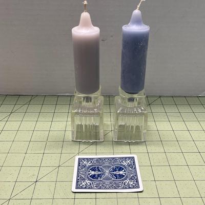 Candle Assortment with Glass Candle Sticks