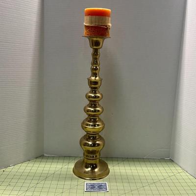 Brass Candle Holder with Candle