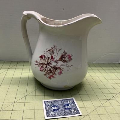 Antique IronStone Floral Pitcher