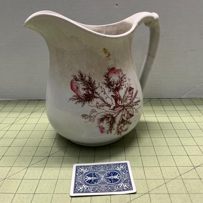 Antique IronStone Floral Pitcher