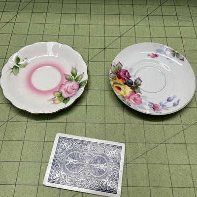 Antique Handpainted Bone China (Japan) & Handpainted Occupied Japan Tea Cups with Saucers