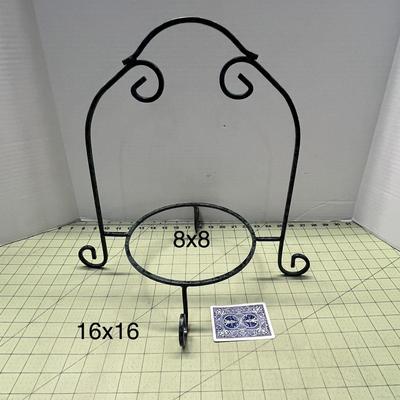 Wrought Iron Plate Stand & Candle Holder