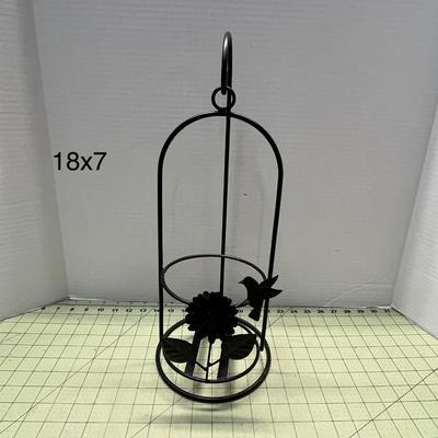 Wrought Iron Plate Stand & Candle Holder