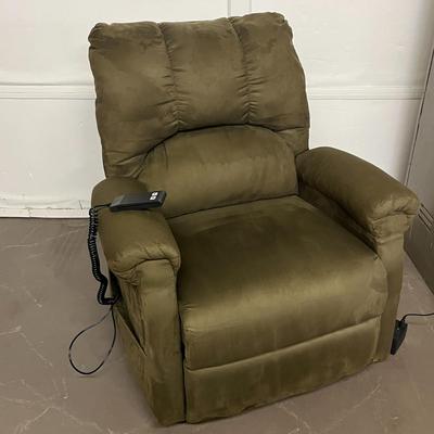 Olive Green Recliner with Lift Base