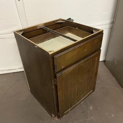 Single Wood Cabinet with Removable Countertop Piece