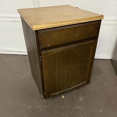 Single Wood Cabinet with Removable Countertop Piece