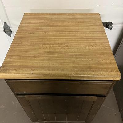 Single Wood Cabinet with Removable Countertop Piece