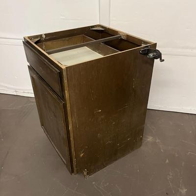 Single Wood Cabinet with Removable Countertop Piece
