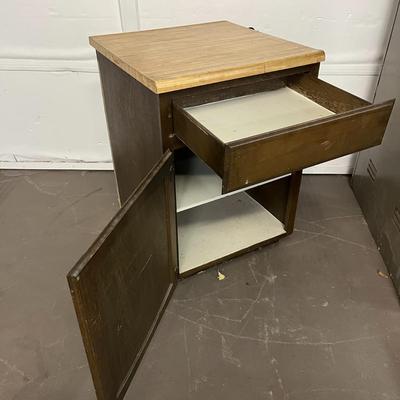 Single Wood Cabinet with Removable Countertop Piece