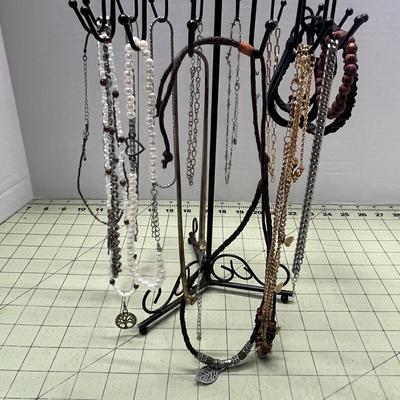 Necklace Holder and Necklaces