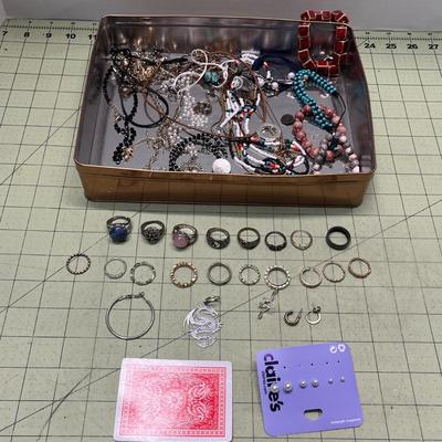 Mixed Jewelry and Tin