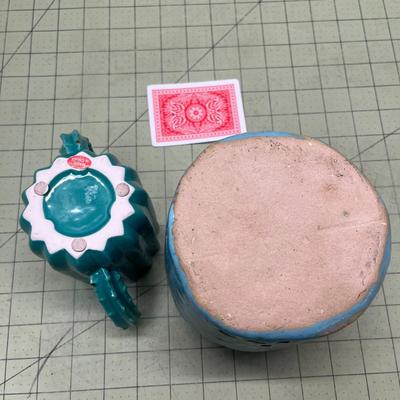 Cactus Pot & Blue Pottery