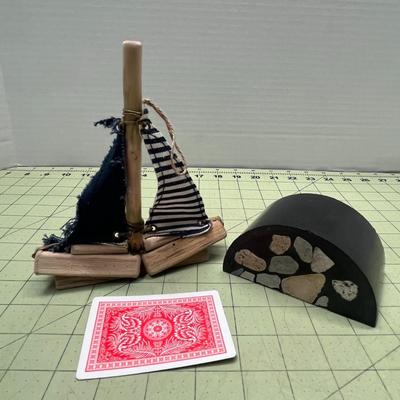 Sailboat and Rock Paperweight