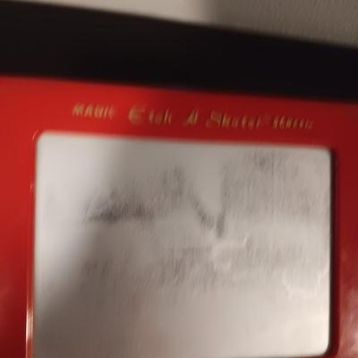 AN EARLY ETCH A SKETCH AND BOOKMARK