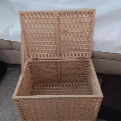 DECORATIVE SUITCASE, HINGED BASKET AND WALL CLOCK