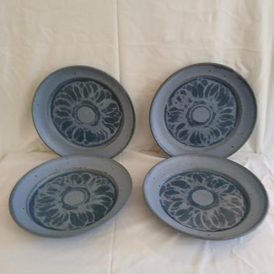 Handmade Signed Pottery Dinnerware set - Plates - Bowls - Goblets -Mugs, 16-piece set (2 of 2)