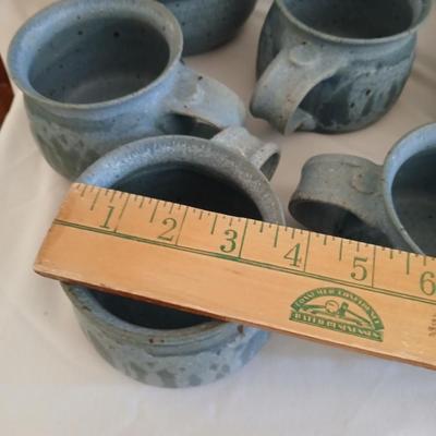 Handmade Signed Pottery Dinnerware set - Plates - Bowls - Goblets -Mugs, 16-piece set (2 of 2)