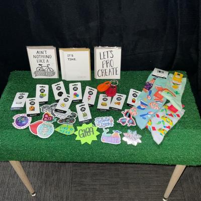 G189-Cards, socks, pins, etc