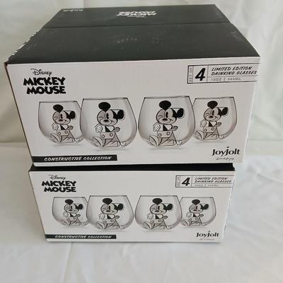 Disney Mickey Mouse Limited edition drinking glasses 15 Ounce - 2 new boxes for a total of 8 glasses!