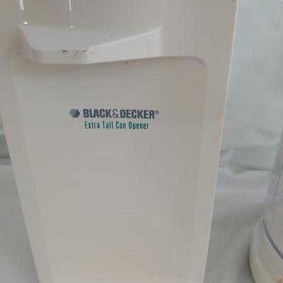 Black and Decker Electric Extra tall can opener and a Black and Decker 2 speed super chopper