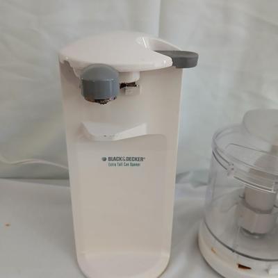 Black and Decker Electric Extra tall can opener and a Black and Decker 2 speed super chopper