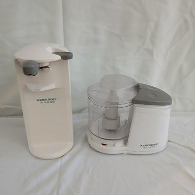 Black and Decker Electric Extra tall can opener and a Black and Decker 2 speed super chopper