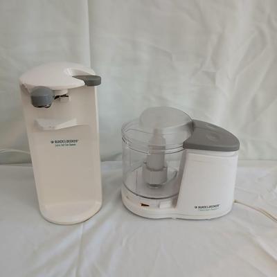 Black and Decker Electric Extra tall can opener and a Black and Decker 2 speed super chopper