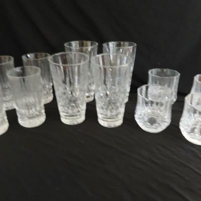 12 Beautiful heavy-glass drinking glasses - Cristal D' Arques - 3 different sizes