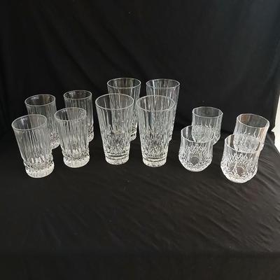 12 Beautiful heavy-glass drinking glasses - Cristal D' Arques - 3 different sizes