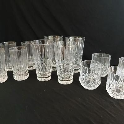 12 Beautiful heavy-glass drinking glasses - Cristal D' Arques - 3 different sizes