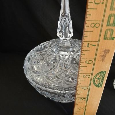 Crystal glassware - candy dish - vase - ashtray and lidded dish with spoon