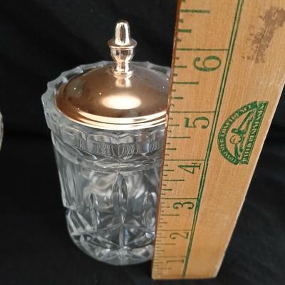 Crystal glassware - candy dish - vase - ashtray and lidded dish with spoon